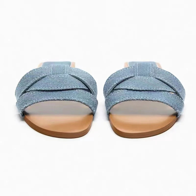 Mules Sandales Plates Femme Nœud Papillon