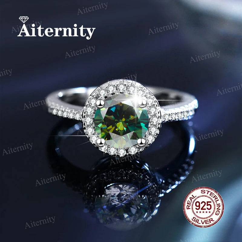 Bague Femme Argent 925 Moissanite & Zircon D VVS1