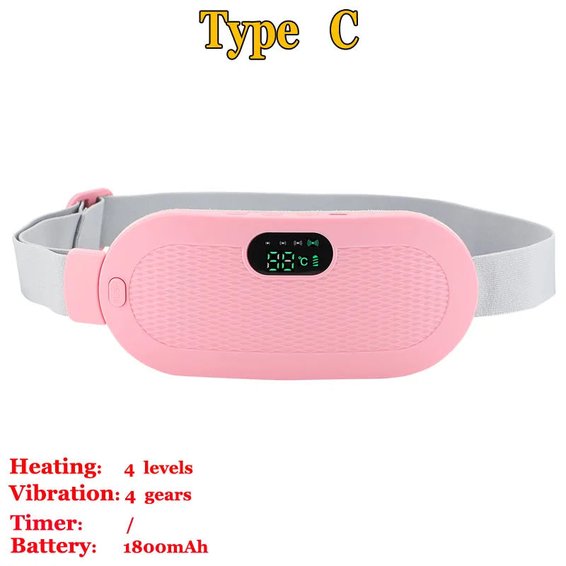 Ceinture Chauffante Menstruelle avec Massage Vibrant – Soulagement Crampes, 5 Températures