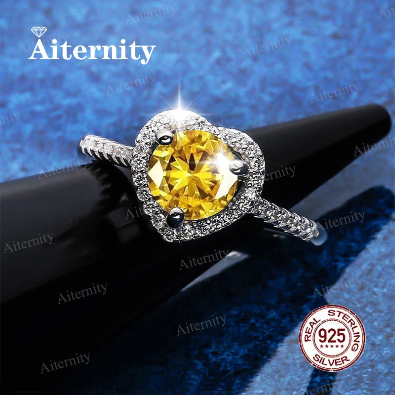 Bague Femme Argent 925 Moissanite & Zircon D VVS1