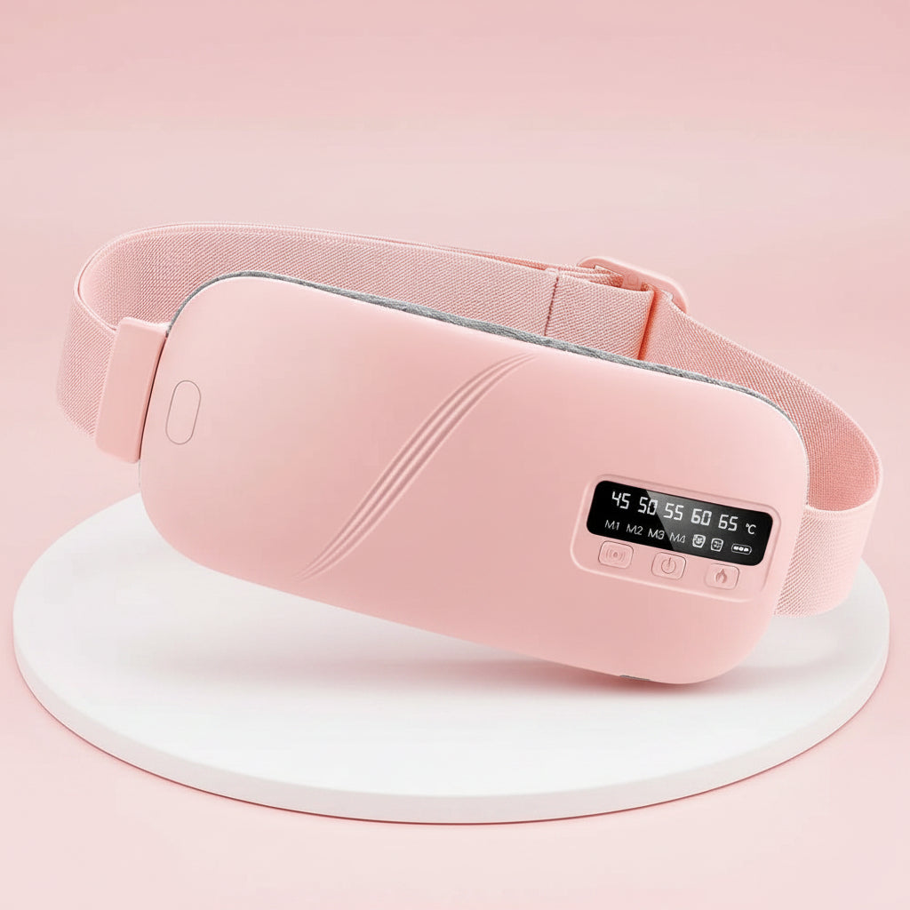 Ceinture Chauffante Menstruelle avec Massage Vibrant – Soulagement Crampes, 5 Températures