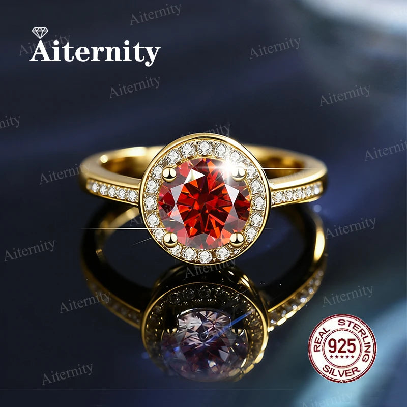 Bague Femme Argent 925 Moissanite & Zircon D VVS1