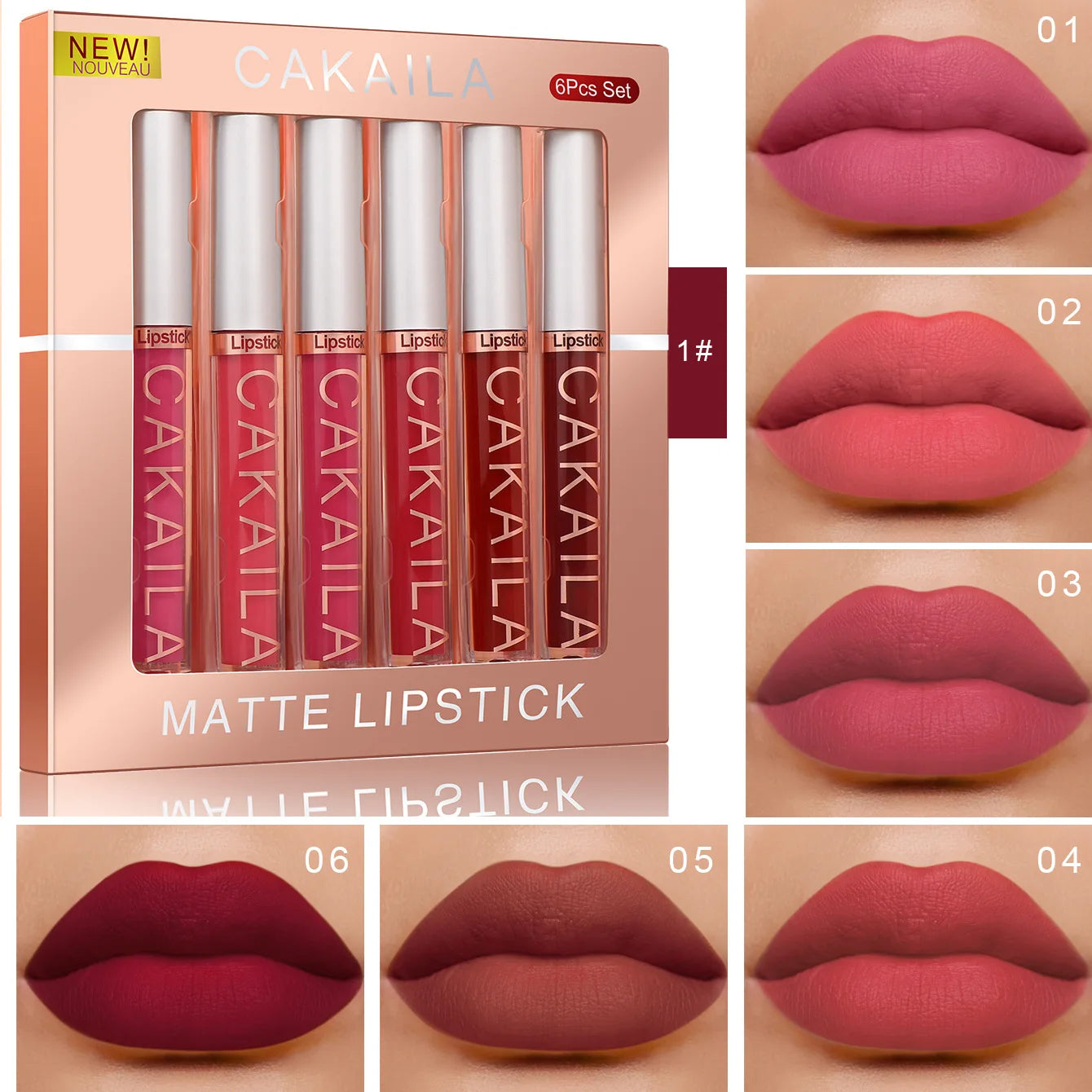 Set Rouge à Lèvres Liquide Mat Longue Tenue