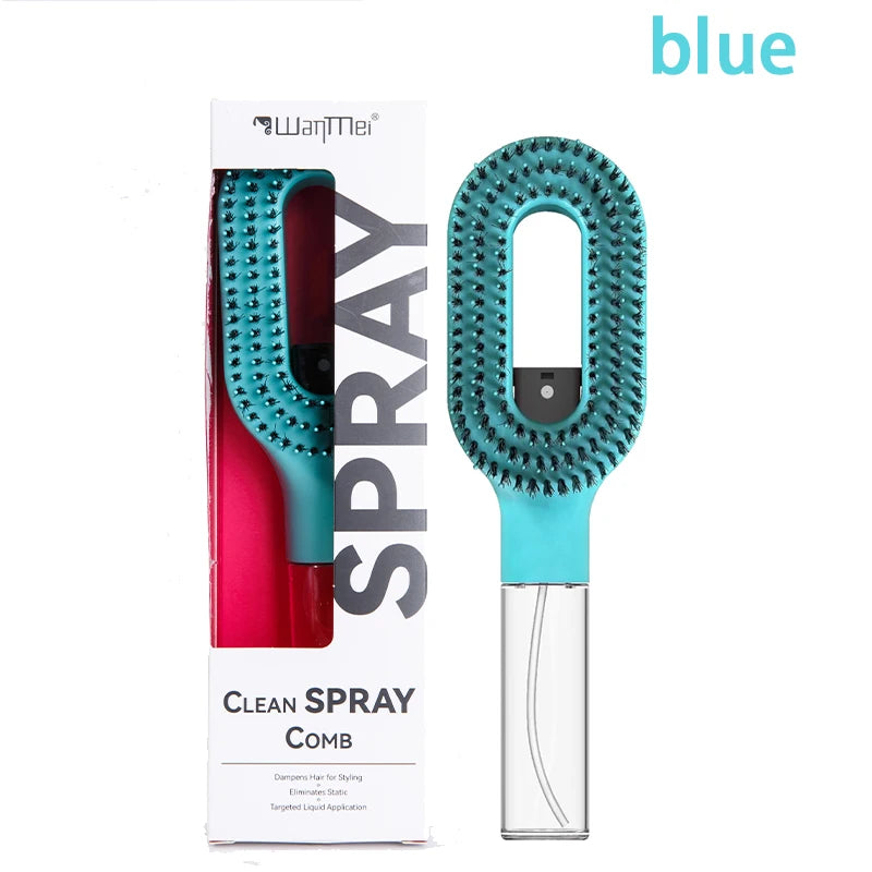 Brosse à Cheveux 2-en-1 avec Spray Brumisateur – Démêlage, Massage Cuir Chevelu & Anti-Statique