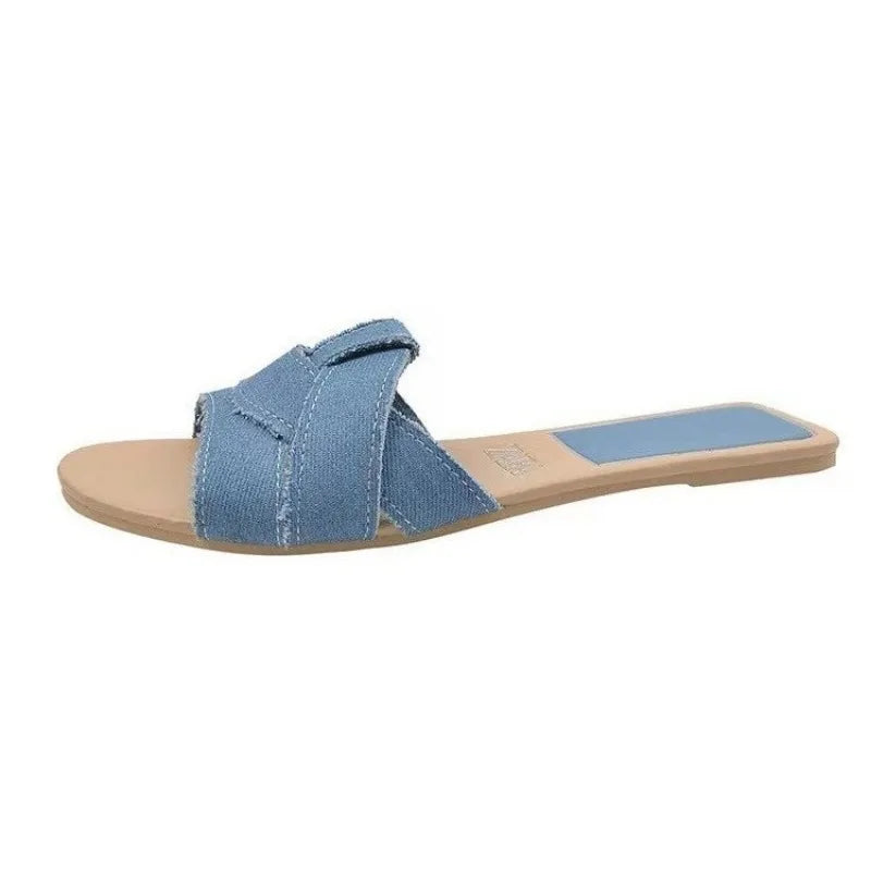 Mules Sandales Plates Femme Nœud Papillon