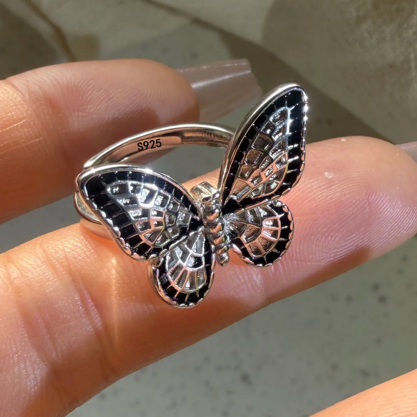Bague Cocktail en Argent 925 & Zircon – Bijou Fin Minimaliste, Taille Ajustable, Anti-Allergie