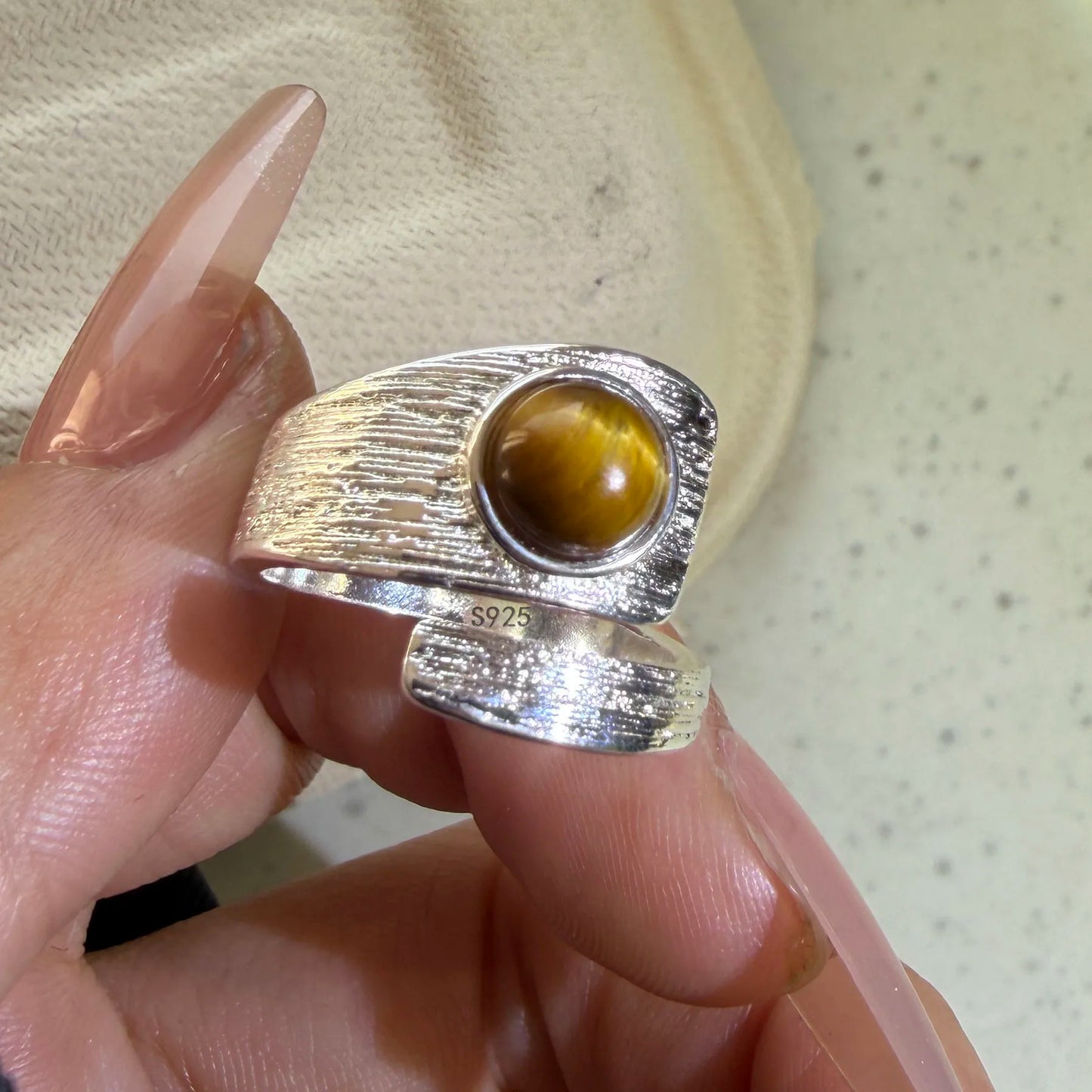 Bague Cocktail en Argent 925 & Zircon – Bijou Fin Minimaliste, Taille Ajustable, Anti-Allergie