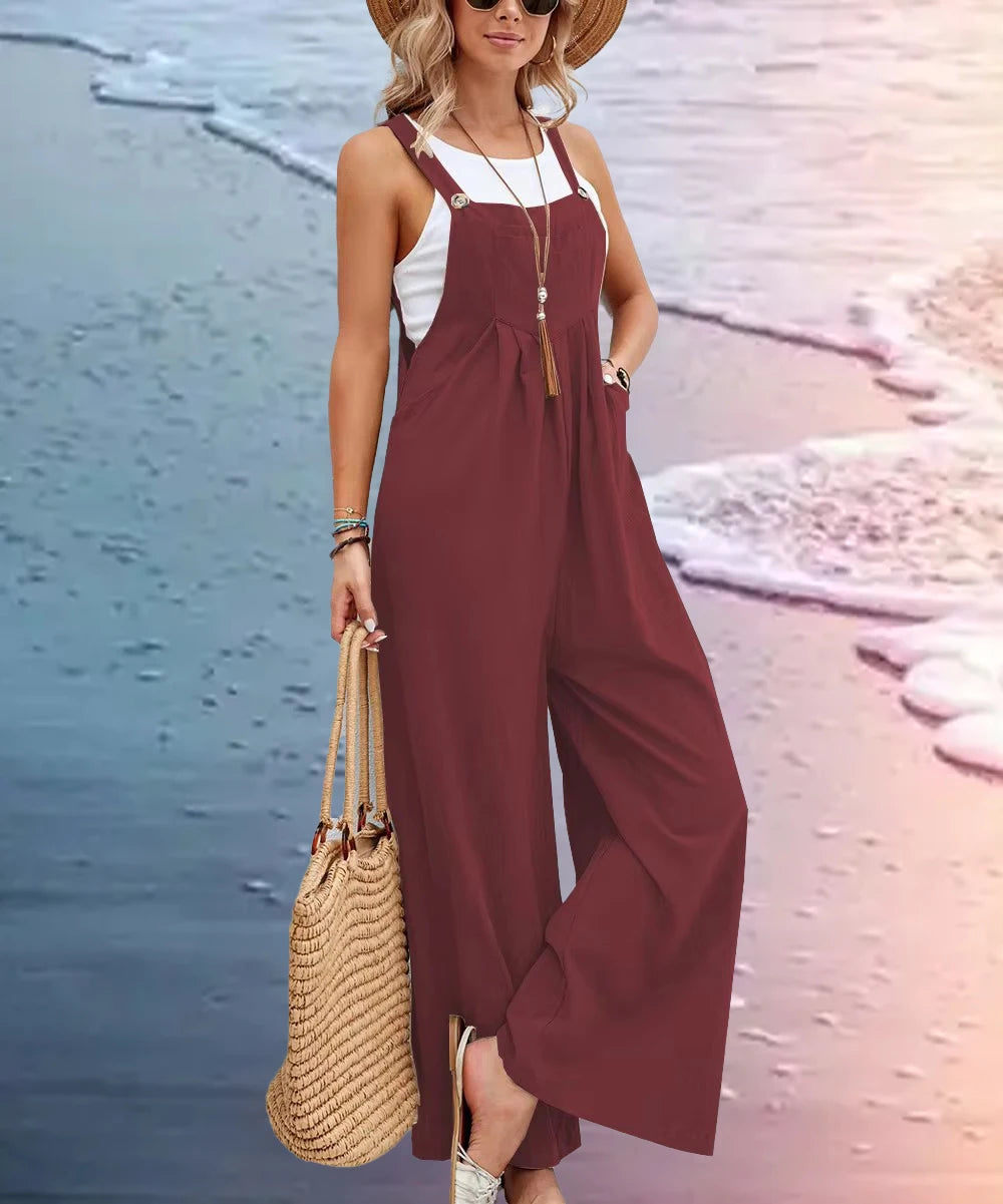 Combinaison Femme Jambes Larges – Style Ethnique Casual Élégant Printemps Été