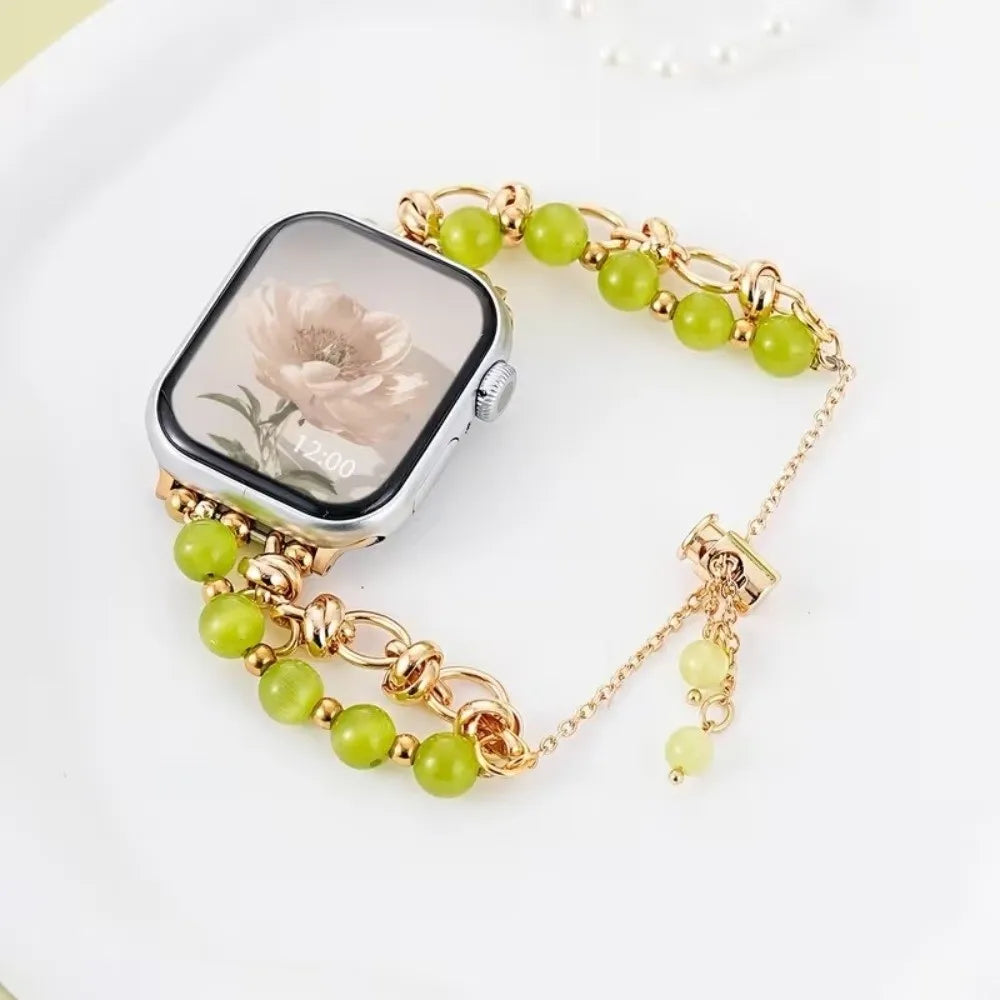 Bracelet Montre Perles & Cristaux – Compatible Apple Watch 38-45mm | 10 Coloris, Ajustable