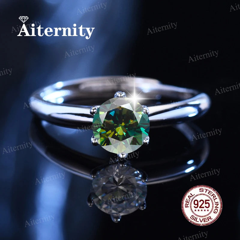 Bague Femme Argent 925 Moissanite & Zircon D VVS1
