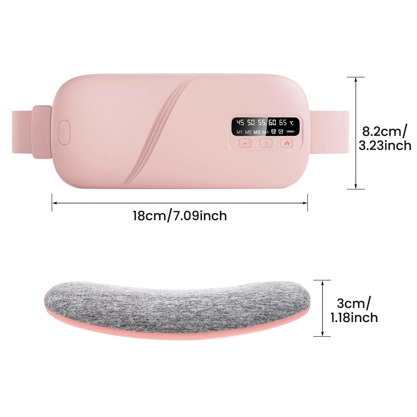 Ceinture Chauffante Menstruelle avec Massage Vibrant – Soulagement Crampes, 5 Températures