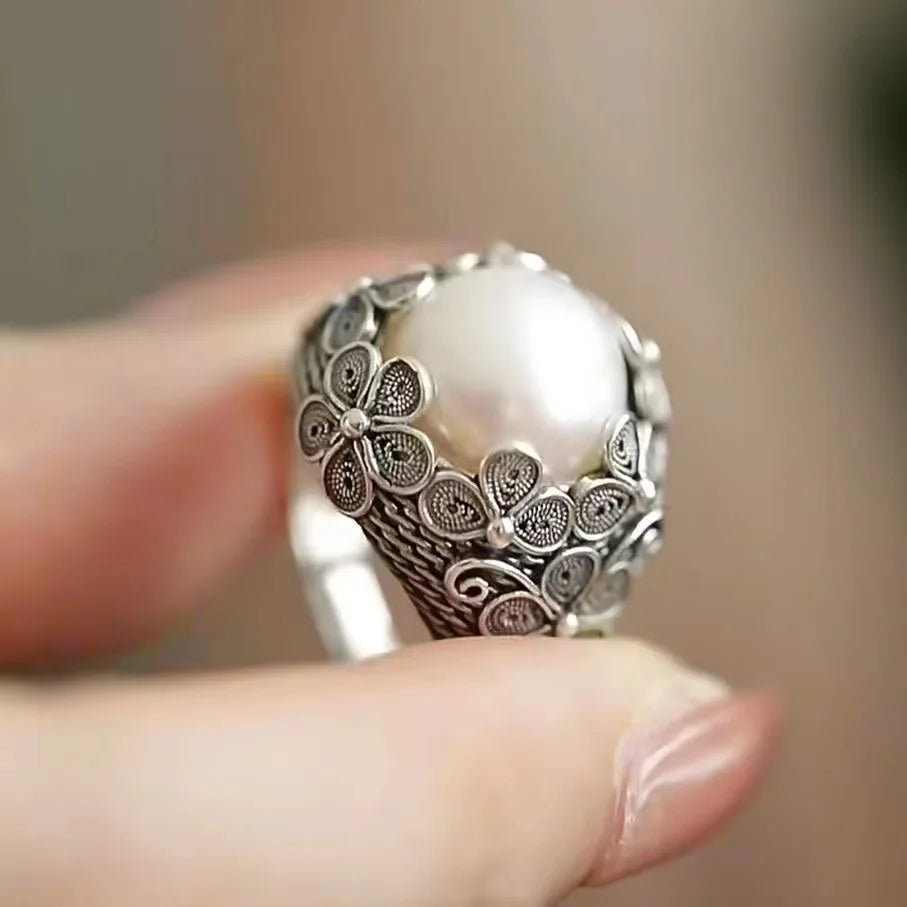 Bague Fleurs Vintage Femme Argent Sterling 925