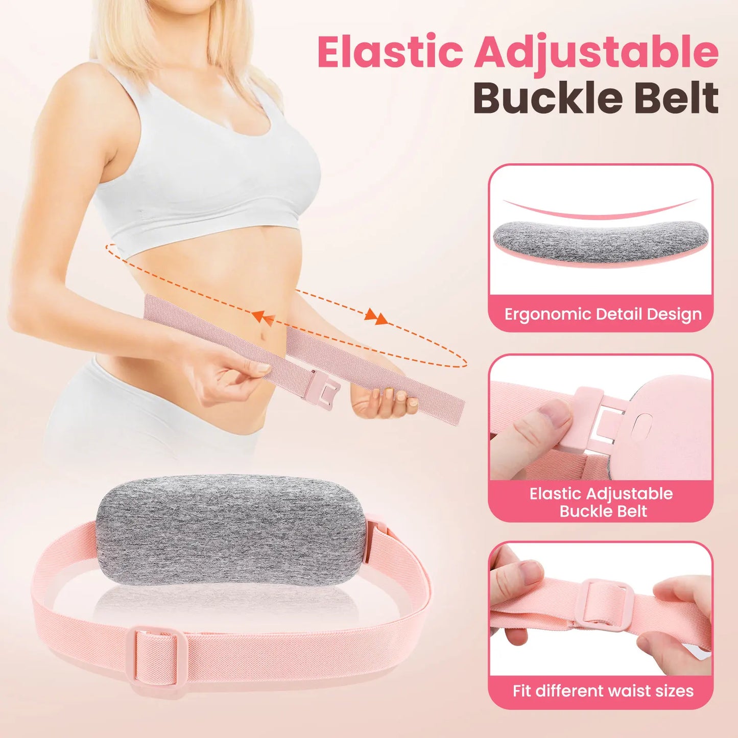 Ceinture Chauffante Menstruelle avec Massage Vibrant – Soulagement Crampes, 5 Températures