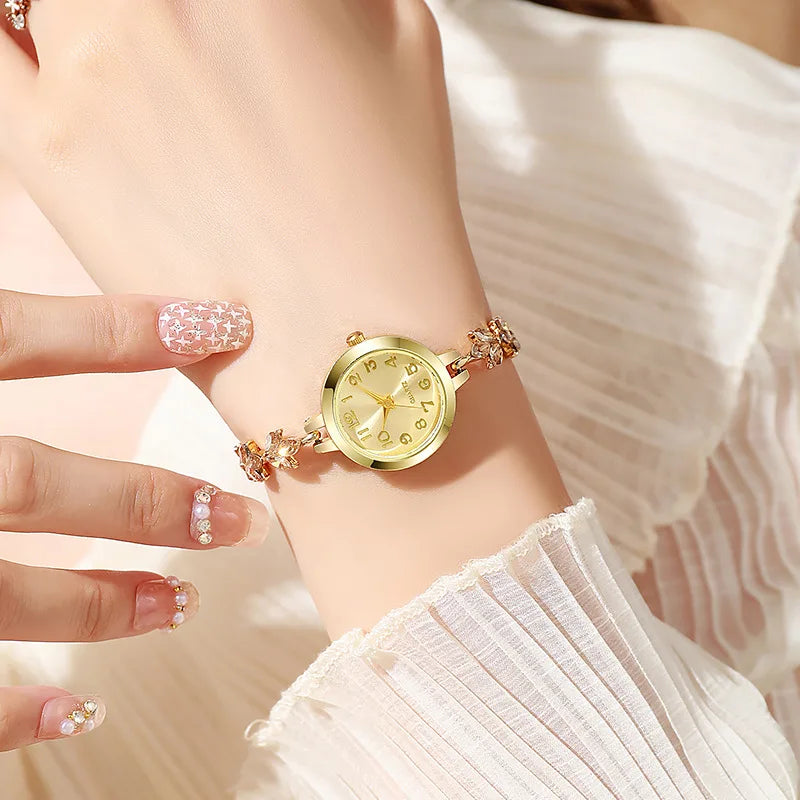 Montre Femme Fashion Diamants & Bracelet Ajustable – Style Casual Élégant