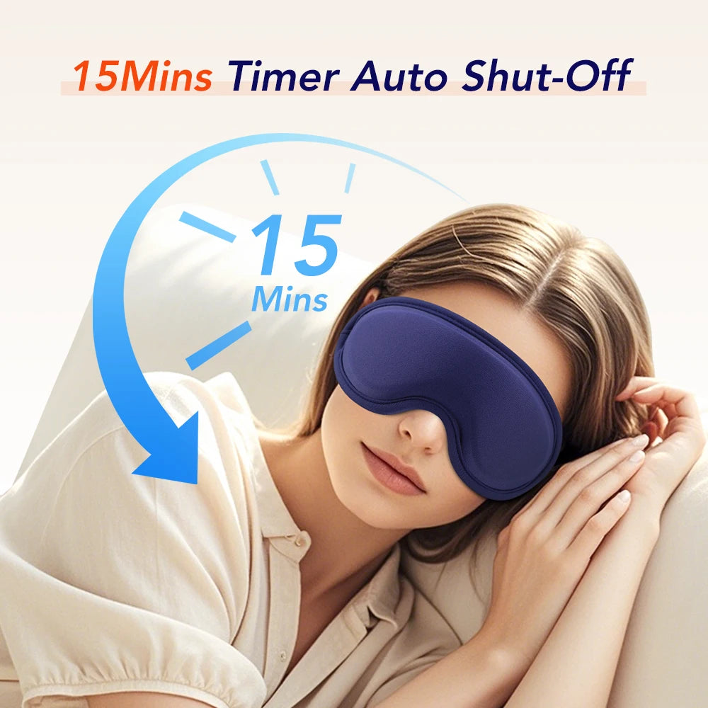 Masque Oculaire Chauffant Électrique – Compresse Chaude, Massage 3D & Anti-Fatigue Visuelle