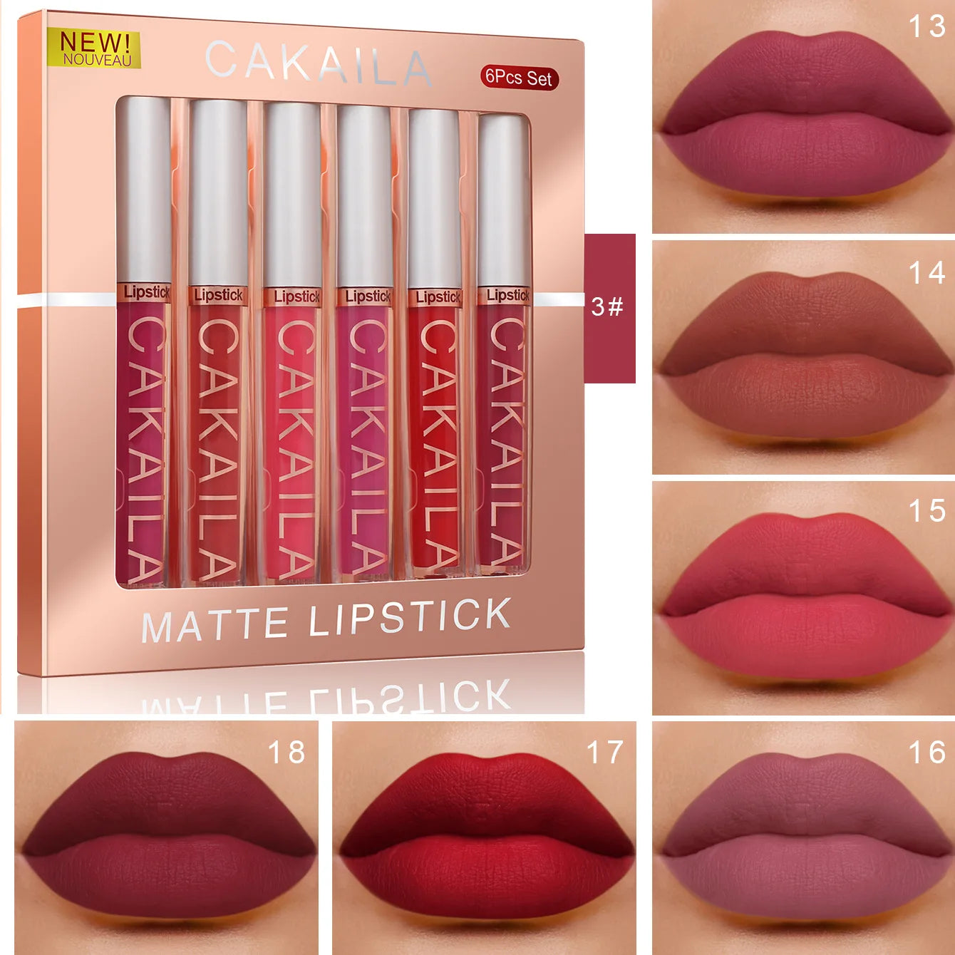 Set Rouge à Lèvres Liquide Mat Longue Tenue