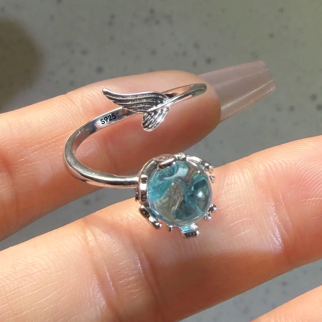 Bague Cocktail en Argent 925 & Zircon – Bijou Fin Minimaliste, Taille Ajustable, Anti-Allergie