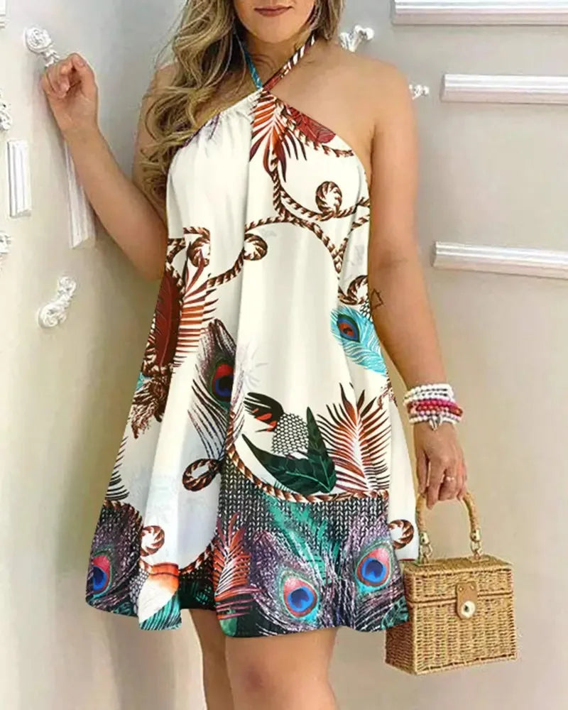 Robe Mini Halter Neck Imprimée Floral