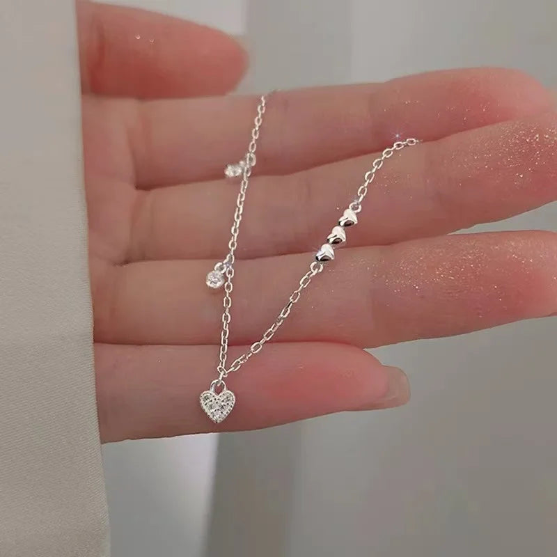 Bracelet Charm en Argent 925 & Zircon Cœur