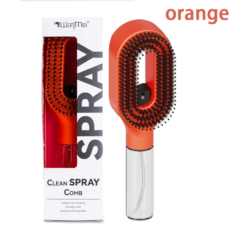 Brosse à Cheveux 2-en-1 avec Spray Brumisateur – Démêlage, Massage Cuir Chevelu & Anti-Statique