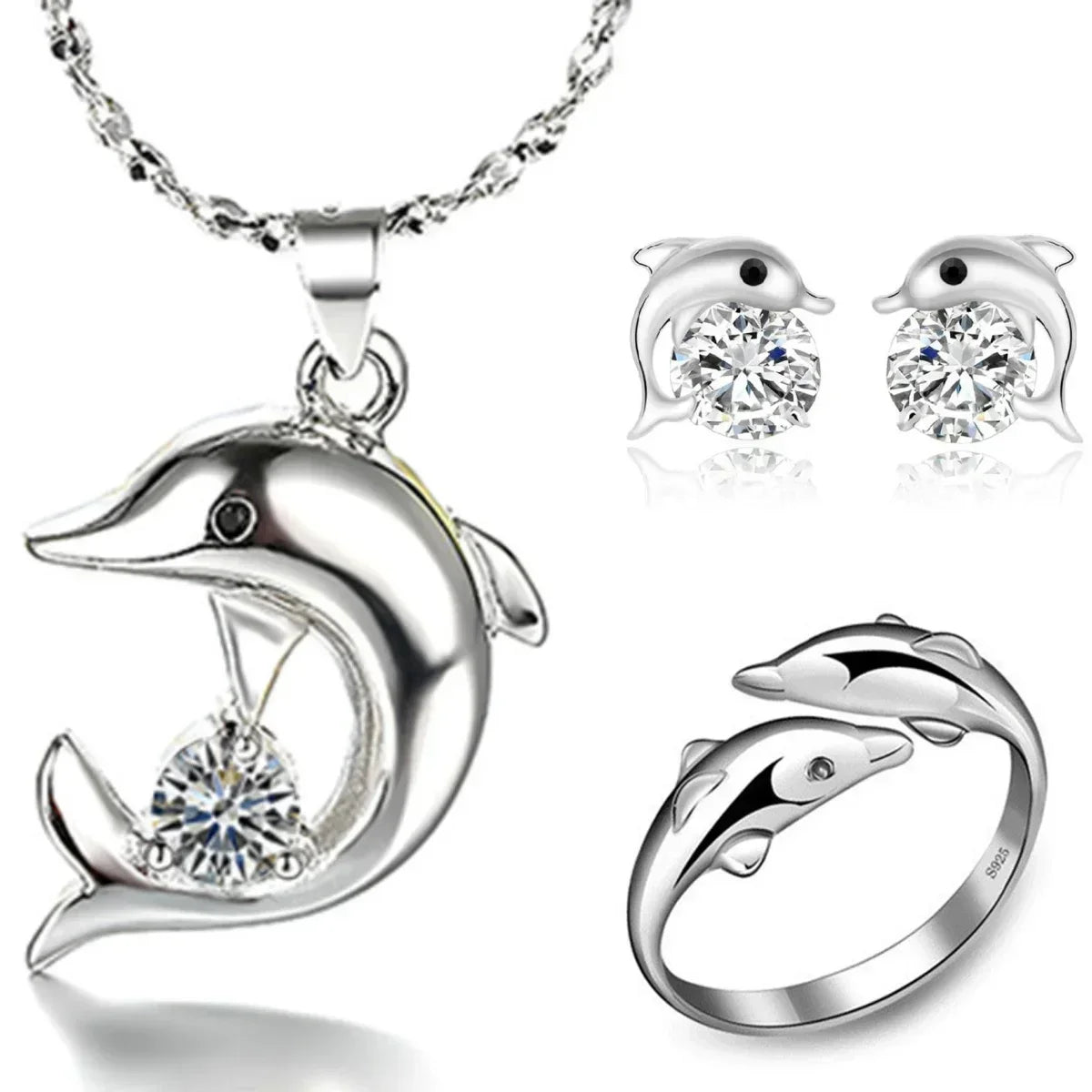 Set Bijoux Femme Dauphin Argent 925