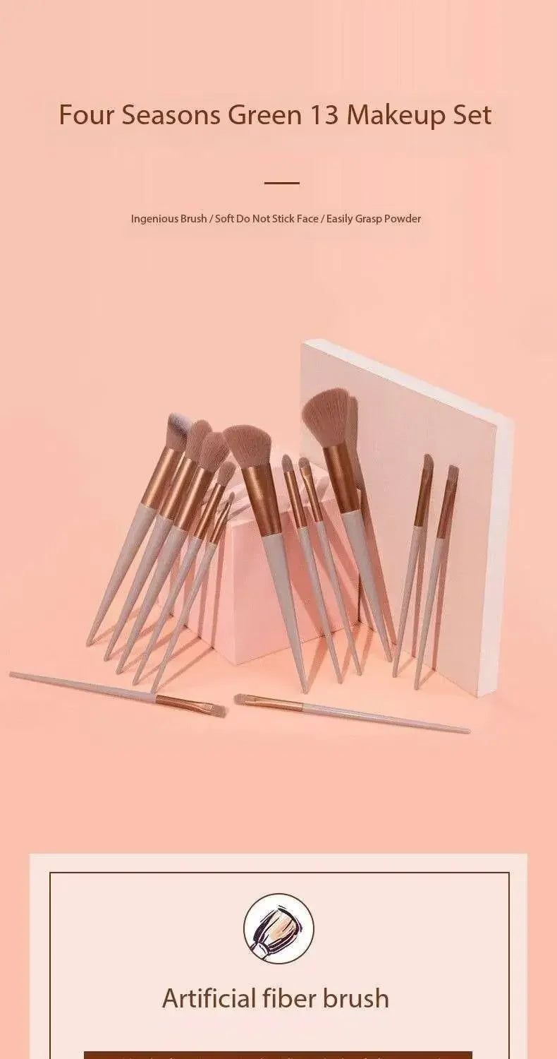 Set 13 Pinceaux Maquillage Ultra-Doux – Fond de Teint, Blush, Fard à Paupières & Contouring