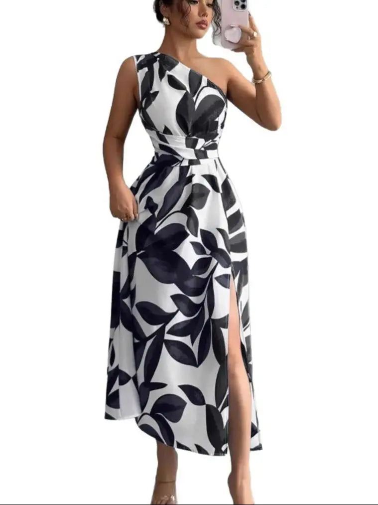 Robe Tricot Mi-Longue Femme Bicolore