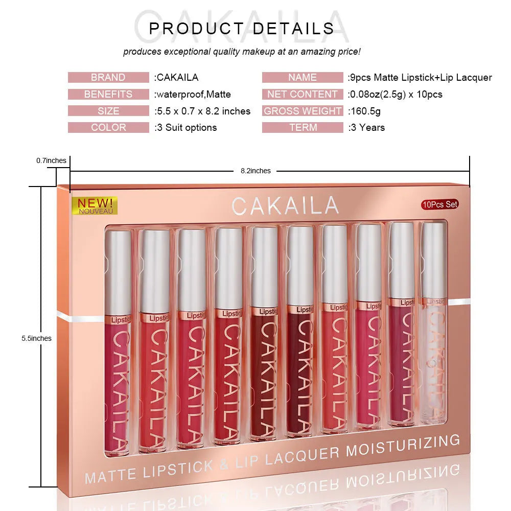 Set Rouge à Lèvres Liquide Mat Longue Tenue