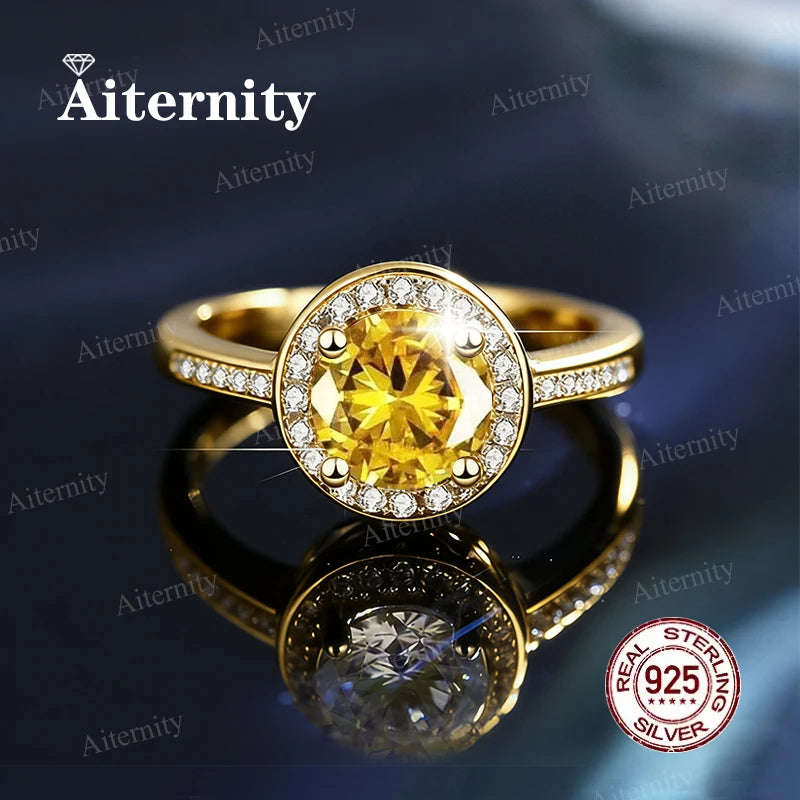 Bague Femme Argent 925 Moissanite & Zircon D VVS1