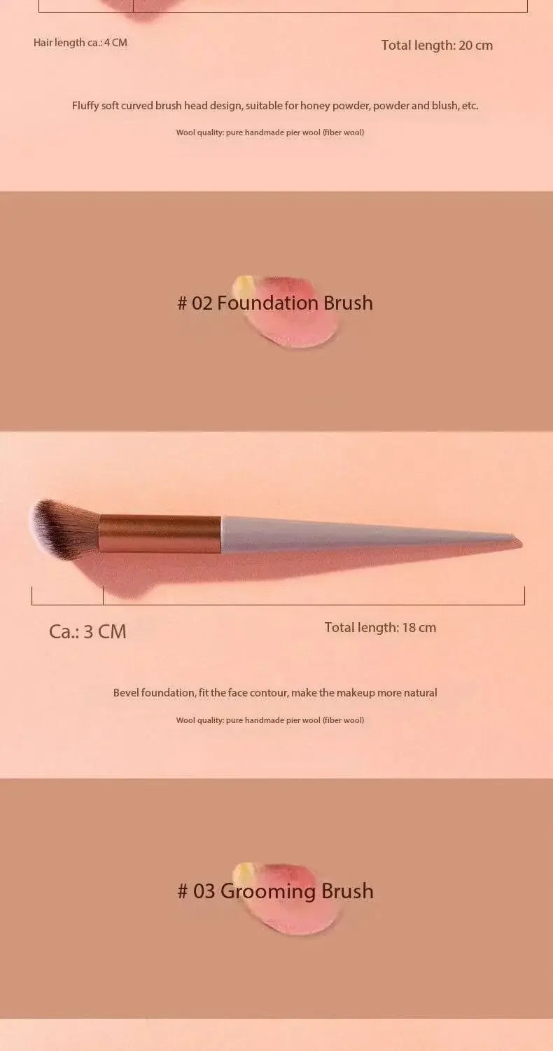 Set 13 Pinceaux Maquillage Ultra-Doux – Fond de Teint, Blush, Fard à Paupières & Contouring