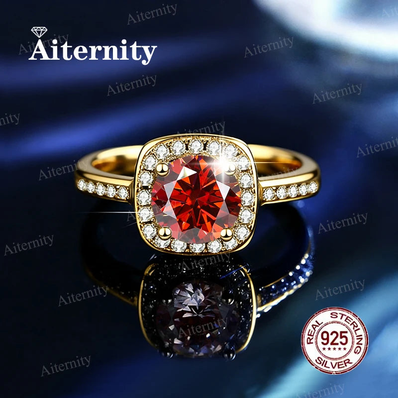 Bague Femme Argent 925 Moissanite & Zircon D VVS1