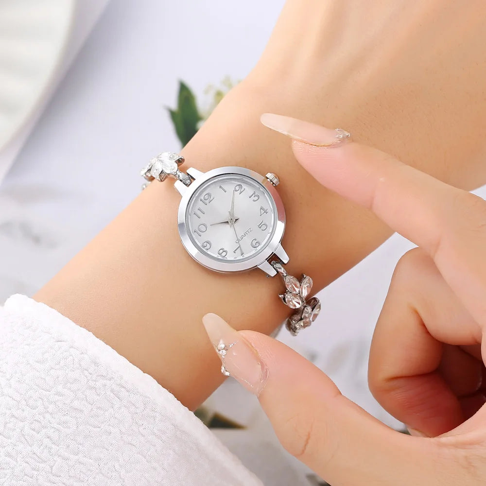 Montre Femme Fashion Diamants & Bracelet Ajustable – Style Casual Élégant