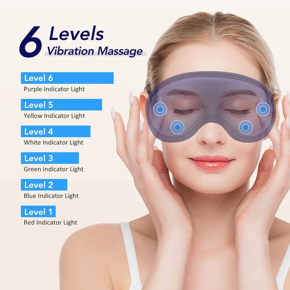 Masque Oculaire Chauffant Électrique – Compresse Chaude, Massage 3D & Anti-Fatigue Visuelle