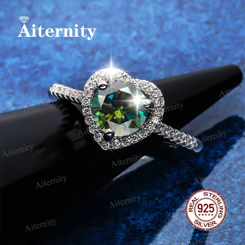 Bague Femme Argent 925 Moissanite & Zircon D VVS1