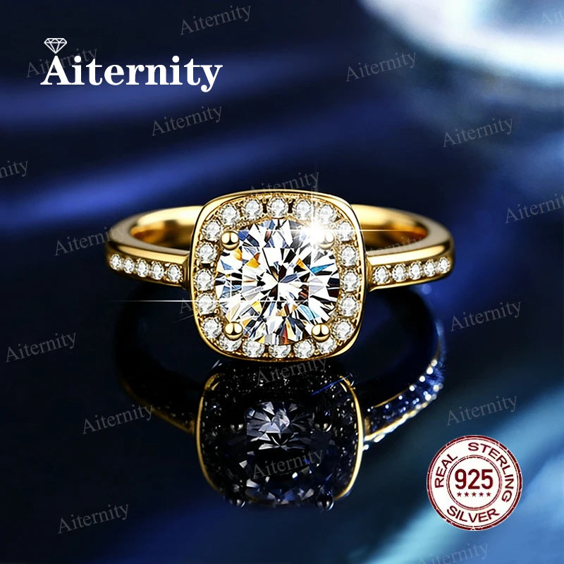 Bague Femme Argent 925 Moissanite & Zircon D VVS1