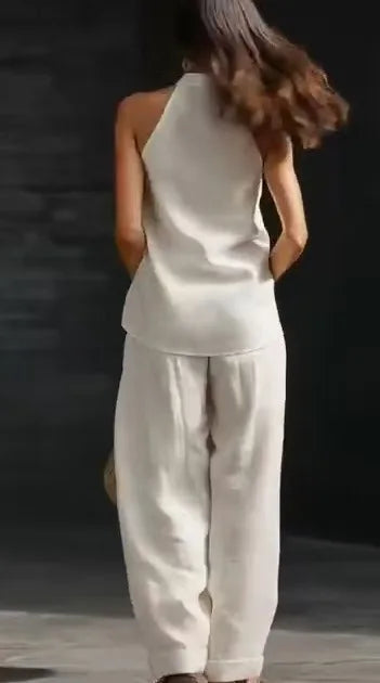 Ensemble 2 Pièces Femme Sans Manches Col V