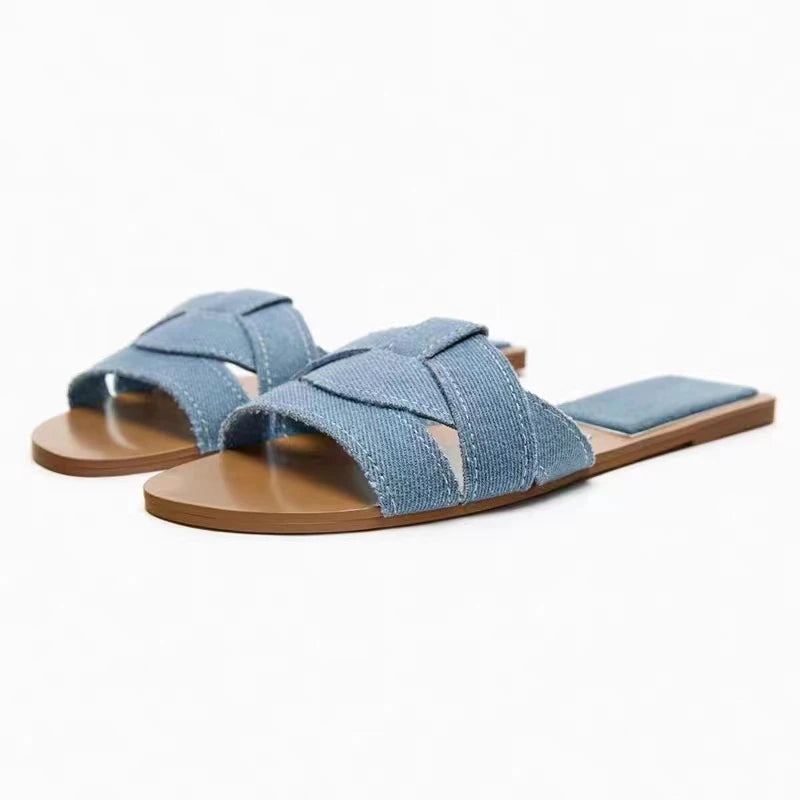 Mules Sandales Plates Femme Nœud Papillon