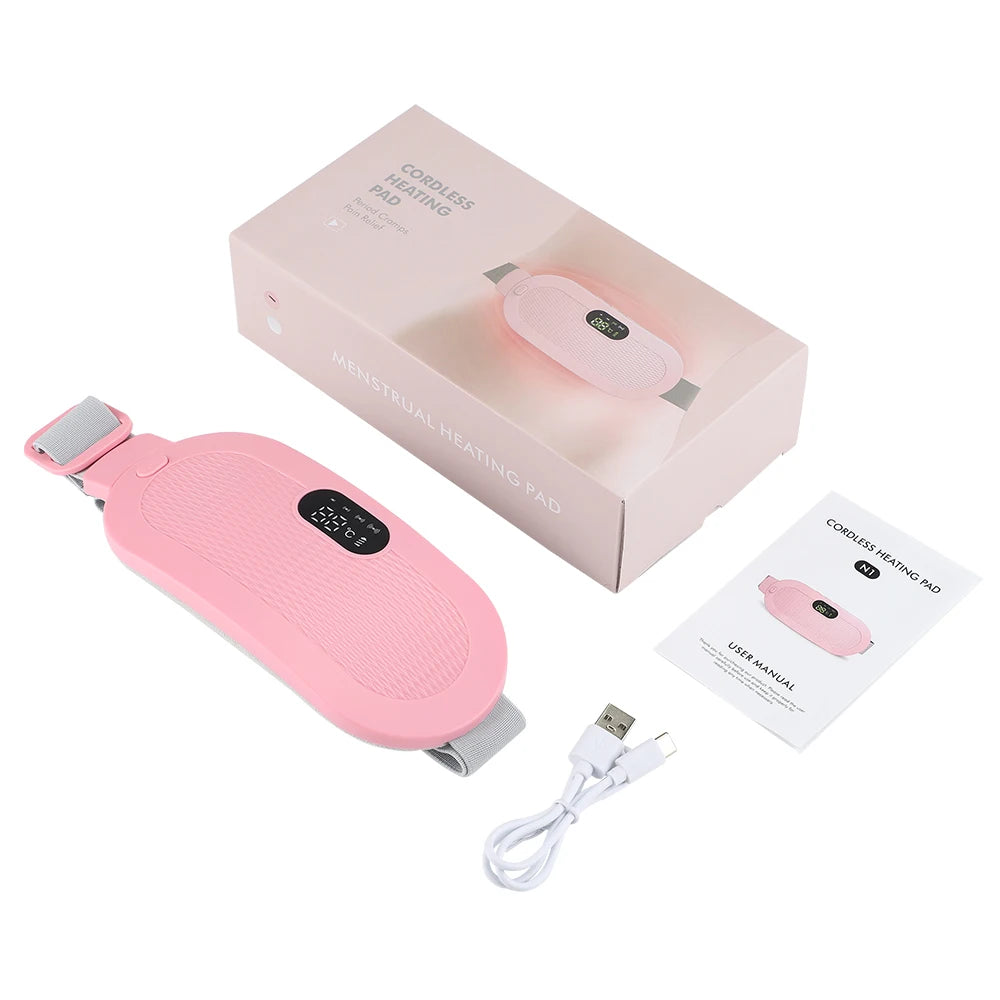 Ceinture Chauffante Menstruelle avec Massage Vibrant – Soulagement Crampes, 5 Températures