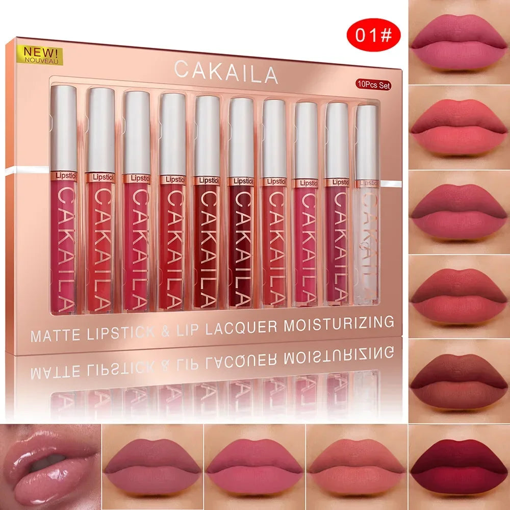 Set Rouge à Lèvres Liquide Mat Longue Tenue