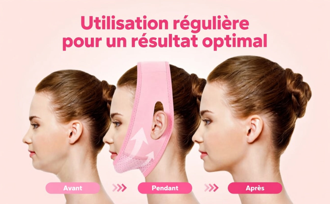 Masque V-Line Réutilisable – Sangle Liftante Anti-Double Menton & Visage Sculpté