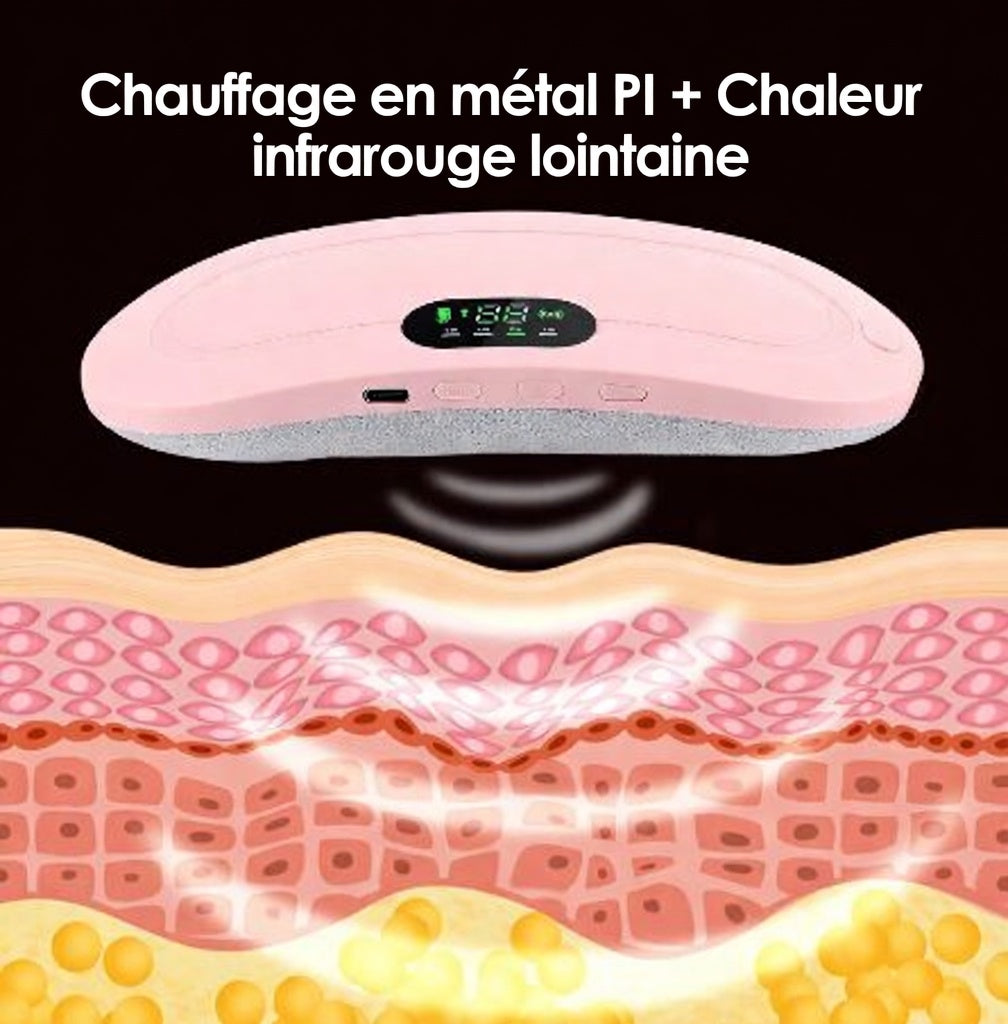Ceinture Chauffante Menstruelle avec Massage Vibrant – Soulagement Crampes, 5 Températures