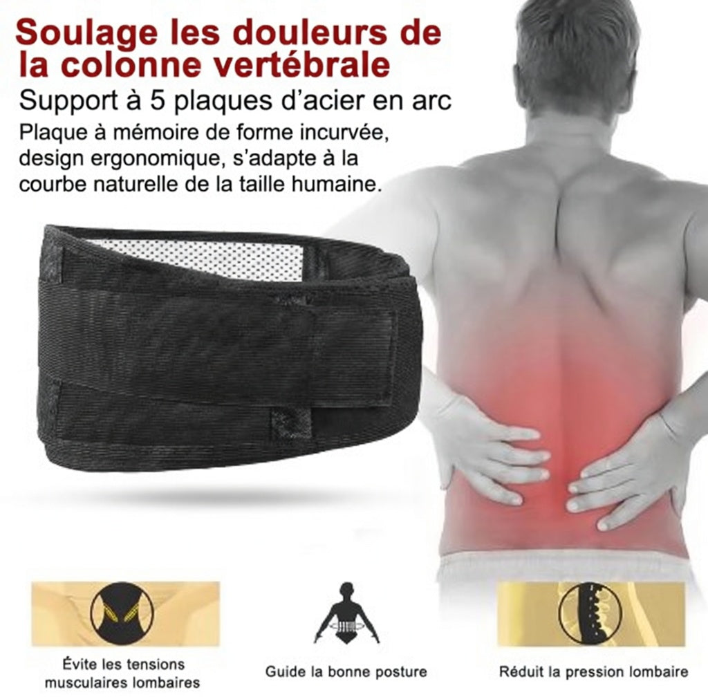 Ceinture Lombaire Magnétique Chauffante – Soutien Dos & Cou, Soulagement Douleurs