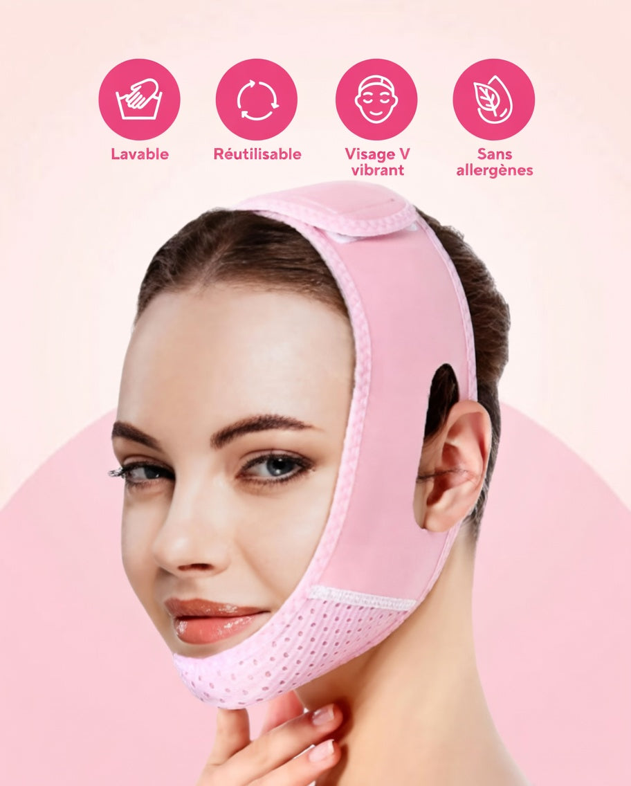 Masque V-Line Réutilisable – Sangle Liftante Anti-Double Menton & Visage Sculpté